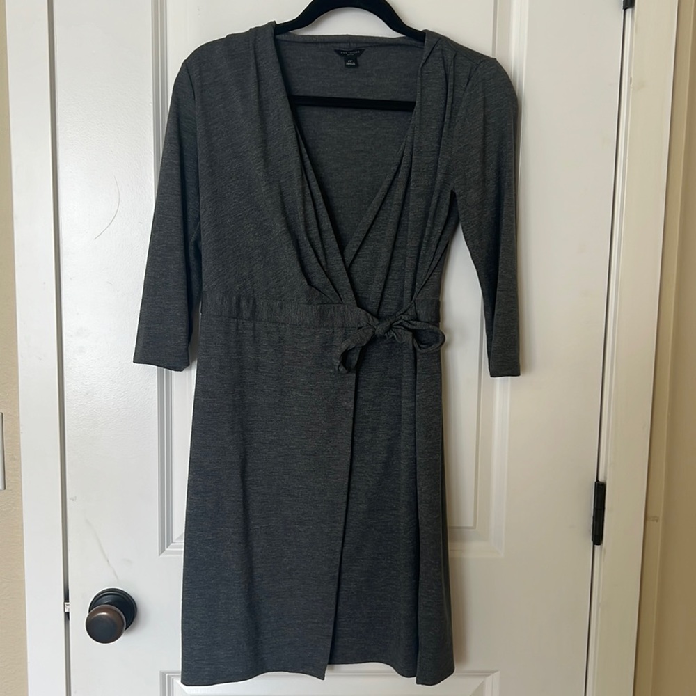 AnnTaylor Grey Wrap Dress